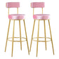 Scandinavian Round Low Back Barstools Upholstered Bar Stools Pink 2 Piece Set Clearhalo 'Bar Furniture' 'Bar Stools' 'bar_stools' 'furn' 'furn_bar_stools' 'Furniture' 'furniture_bar_stools' 'Kitchen & Dining Furniture' 4744744
