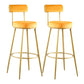 Scandinavian Round Low Back Barstools Upholstered Bar Stools Yellow 2 Piece Set Clearhalo 'Bar Furniture' 'Bar Stools' 'bar_stools' 'furn' 'furn_bar_stools' 'Furniture' 'furniture_bar_stools' 'Kitchen & Dining Furniture' 4744747