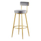 Scandinavian Round Low Back Barstools Upholstered Bar Stools Clearhalo 'Bar Furniture' 'Bar Stools' 'bar_stools' 'furn' 'furn_bar_stools' 'Furniture' 'furniture_bar_stools' 'Kitchen & Dining Furniture' 4744748