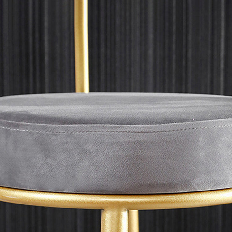 Scandinavian Round Low Back Barstools Upholstered Bar Stools Clearhalo 'Bar Furniture' 'Bar Stools' 'bar_stools' 'furn' 'furn_bar_stools' 'Furniture' 'furniture_bar_stools' 'Kitchen & Dining Furniture' 4744750