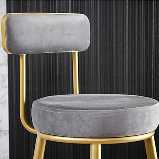 Scandinavian Round Low Back Barstools Upholstered Bar Stools Clearhalo 'Bar Furniture' 'Bar Stools' 'bar_stools' 'furn' 'furn_bar_stools' 'Furniture' 'furniture_bar_stools' 'Kitchen & Dining Furniture' 4744751