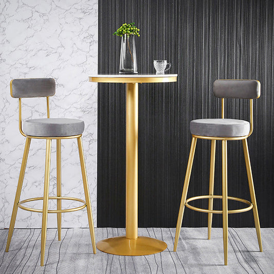Scandinavian Round Low Back Barstools Upholstered Bar Stools Clearhalo 'Bar Furniture' 'Bar Stools' 'bar_stools' 'furn' 'furn_bar_stools' 'Furniture' 'furniture_bar_stools' 'Kitchen & Dining Furniture' 4744753