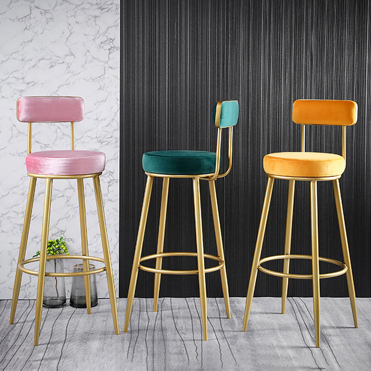 Scandinavian Round Low Back Barstools Upholstered Bar Stools Clearhalo 'Bar Furniture' 'Bar Stools' 'bar_stools' 'furn' 'furn_bar_stools' 'Furniture' 'furniture_bar_stools' 'Kitchen & Dining Furniture' 4744754