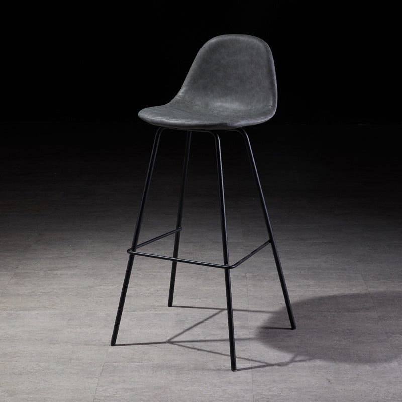 Industrial Style Square Counter Barstools for Bristol Leather Stools with Metal Legs Dark Gray 1 Piece Clearhalo 'Bar Furniture' 'Bar Stools' 'bar_stools' 'furn' 'furn_bar_stools' 'Furniture' 'furniture_bar_stools' 'Kitchen & Dining Furniture' 4744760