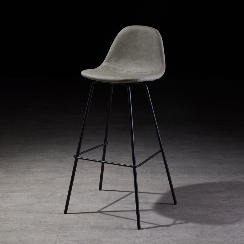 Industrial Style Square Counter Barstools for Bristol Leather Stools with Metal Legs Light Gray 1 Piece Clearhalo 'Bar Furniture' 'Bar Stools' 'bar_stools' 'furn' 'furn_bar_stools' 'Furniture' 'furniture_bar_stools' 'Kitchen & Dining Furniture' 4744762