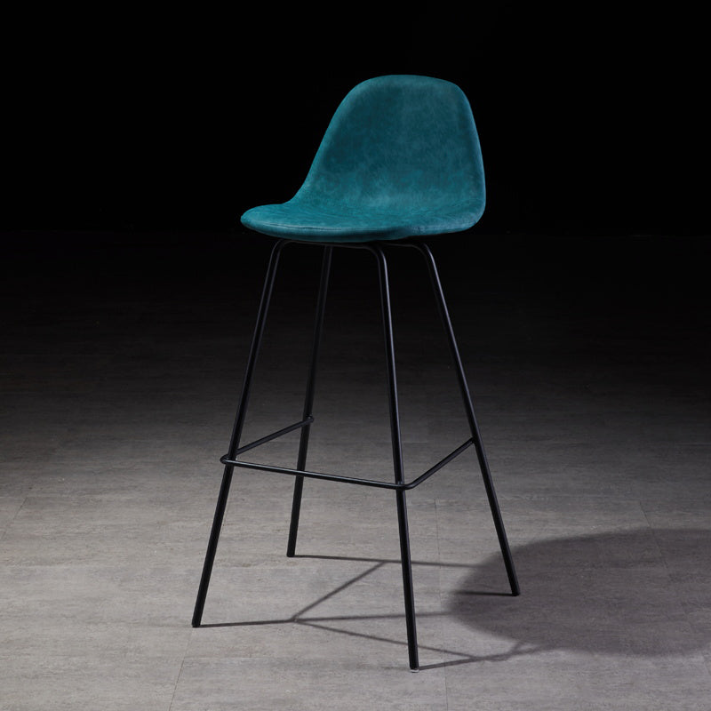 Industrial Style Square Counter Barstools for Bristol Leather Stools with Metal Legs Dark Blue 1 Piece Clearhalo 'Bar Furniture' 'Bar Stools' 'bar_stools' 'furn' 'furn_bar_stools' 'Furniture' 'furniture_bar_stools' 'Kitchen & Dining Furniture' 4744767