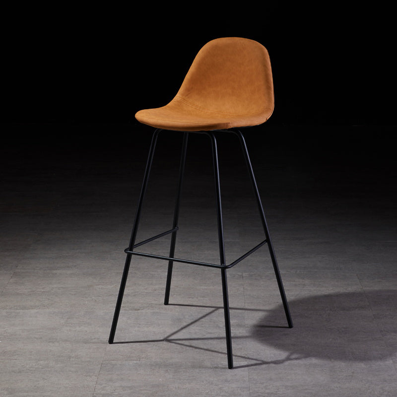 Industrial Style Square Counter Barstools for Bristol Leather Stools with Metal Legs Orange 1 Piece Clearhalo 'Bar Furniture' 'Bar Stools' 'bar_stools' 'furn' 'furn_bar_stools' 'Furniture' 'furniture_bar_stools' 'Kitchen & Dining Furniture' 4744769