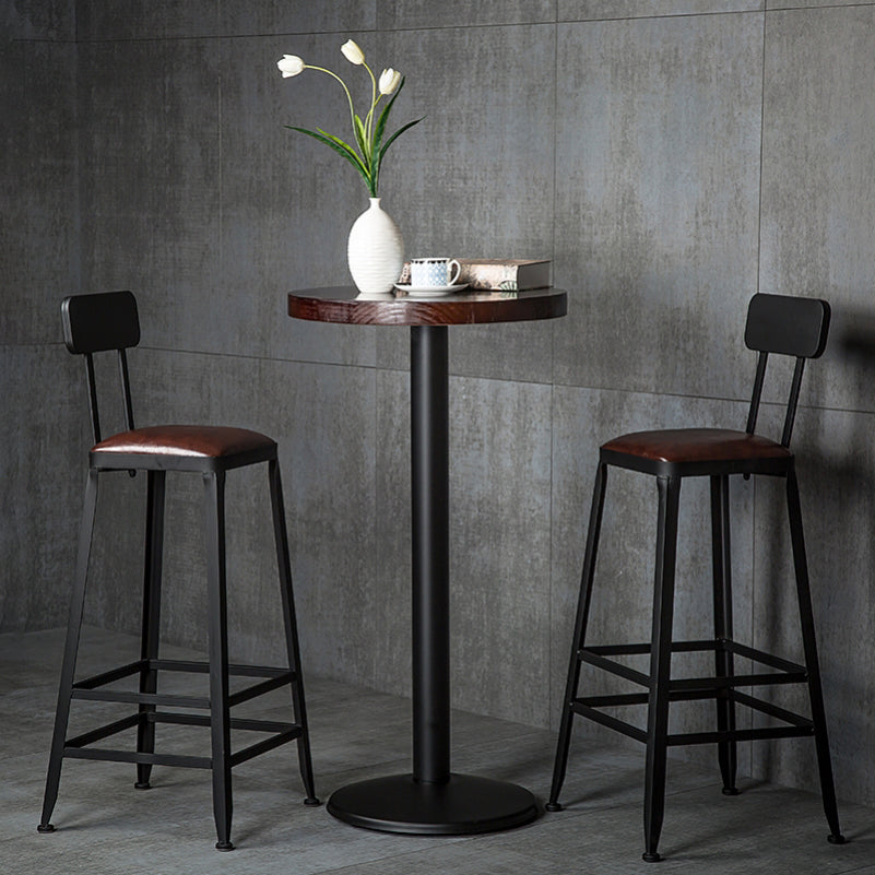 Industrial Footrest Armless Barstool Leather Stackable Coffee Shop Stool Clearhalo 'Bar Furniture' 'Bar Stools' 'bar_stools' 'furn' 'furn_bar_stools' 'Furniture' 'furniture_bar_stools' 'Kitchen & Dining Furniture' 4744777