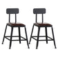 Industrial Footrest Armless Barstool Leather Stackable Coffee Shop Stool With Back 2 Piece Set Short Stool(18"H) Clearhalo 'Bar Furniture' 'Bar Stools' 'bar_stools' 'furn' 'furn_bar_stools' 'Furniture' 'furniture_bar_stools' 'Kitchen & Dining Furniture' 4744778
