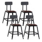 Industrial Footrest Armless Barstool Leather Stackable Coffee Shop Stool With Back 4 Piece Set Short Stool(18"H) Clearhalo 'Bar Furniture' 'Bar Stools' 'bar_stools' 'furn' 'furn_bar_stools' 'Furniture' 'furniture_bar_stools' 'Kitchen & Dining Furniture' 4744780