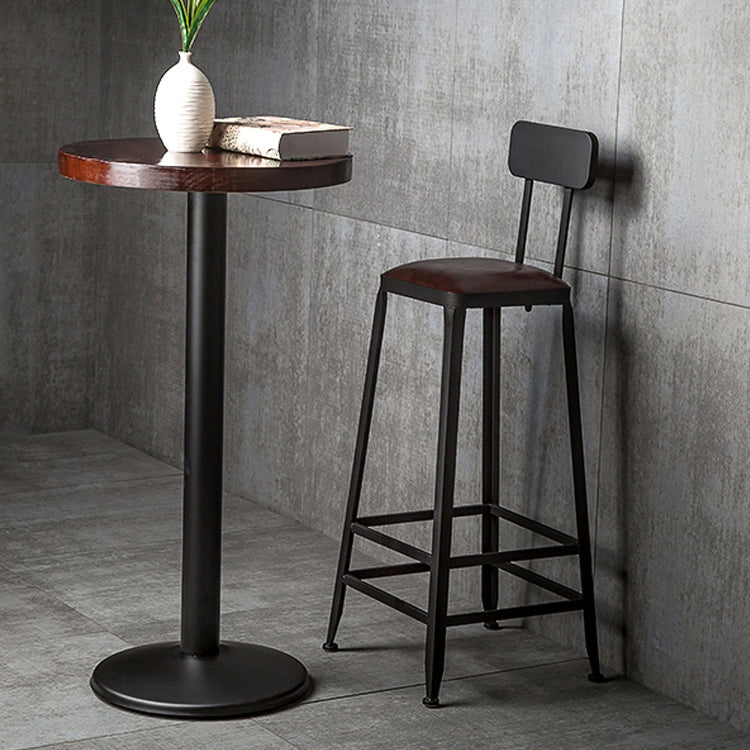 Industrial Footrest Armless Barstool Leather Stackable Coffee Shop Stool Clearhalo 'Bar Furniture' 'Bar Stools' 'bar_stools' 'furn' 'furn_bar_stools' 'Furniture' 'furniture_bar_stools' 'Kitchen & Dining Furniture' 4744784