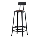 Industrial Footrest Armless Barstool Leather Stackable Coffee Shop Stool Clearhalo 'Bar Furniture' 'Bar Stools' 'bar_stools' 'furn' 'furn_bar_stools' 'Furniture' 'furniture_bar_stools' 'Kitchen & Dining Furniture' 4744785