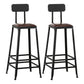 Industrial Footrest Armless Barstool Leather Stackable Coffee Shop Stool With Back 2 Piece Set Bar Stool(30"H) Clearhalo 'Bar Furniture' 'Bar Stools' 'bar_stools' 'furn' 'furn_bar_stools' 'Furniture' 'furniture_bar_stools' 'Kitchen & Dining Furniture' 4744786