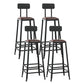 Industrial Footrest Armless Barstool Leather Stackable Coffee Shop Stool With Back 4 Piece Set Bar Stool(31"H) Clearhalo 'Bar Furniture' 'Bar Stools' 'bar_stools' 'furn' 'furn_bar_stools' 'Furniture' 'furniture_bar_stools' 'Kitchen & Dining Furniture' 4744792