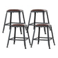 Industrial Footrest Armless Barstool Leather Stackable Coffee Shop Stool Backless 4 Piece Set Short Stool(18"H) Clearhalo 'Bar Furniture' 'Bar Stools' 'bar_stools' 'furn' 'furn_bar_stools' 'Furniture' 'furniture_bar_stools' 'Kitchen & Dining Furniture' 4744795