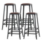 Industrial Footrest Armless Barstool Leather Stackable Coffee Shop Stool Backless 4 Piece Set Bar Stool(30"H) Clearhalo 'Bar Furniture' 'Bar Stools' 'bar_stools' 'furn' 'furn_bar_stools' 'Furniture' 'furniture_bar_stools' 'Kitchen & Dining Furniture' 4744799