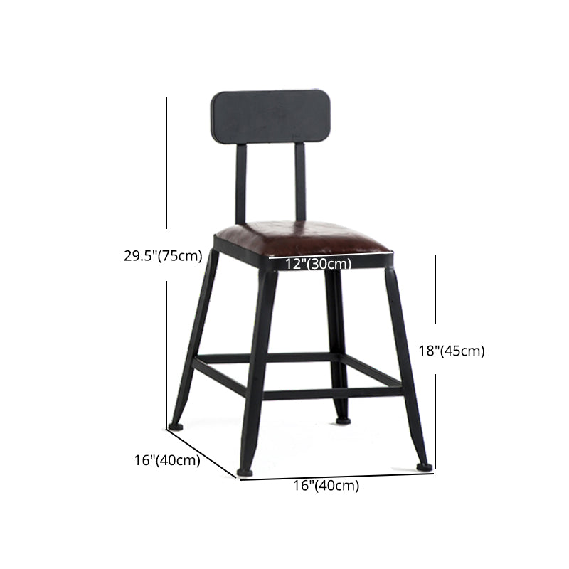 Industrial Footrest Armless Barstool Leather Stackable Coffee Shop Stool Clearhalo 'Bar Furniture' 'Bar Stools' 'bar_stools' 'furn' 'furn_bar_stools' 'Furniture' 'furniture_bar_stools' 'Kitchen & Dining Furniture' 4744802
