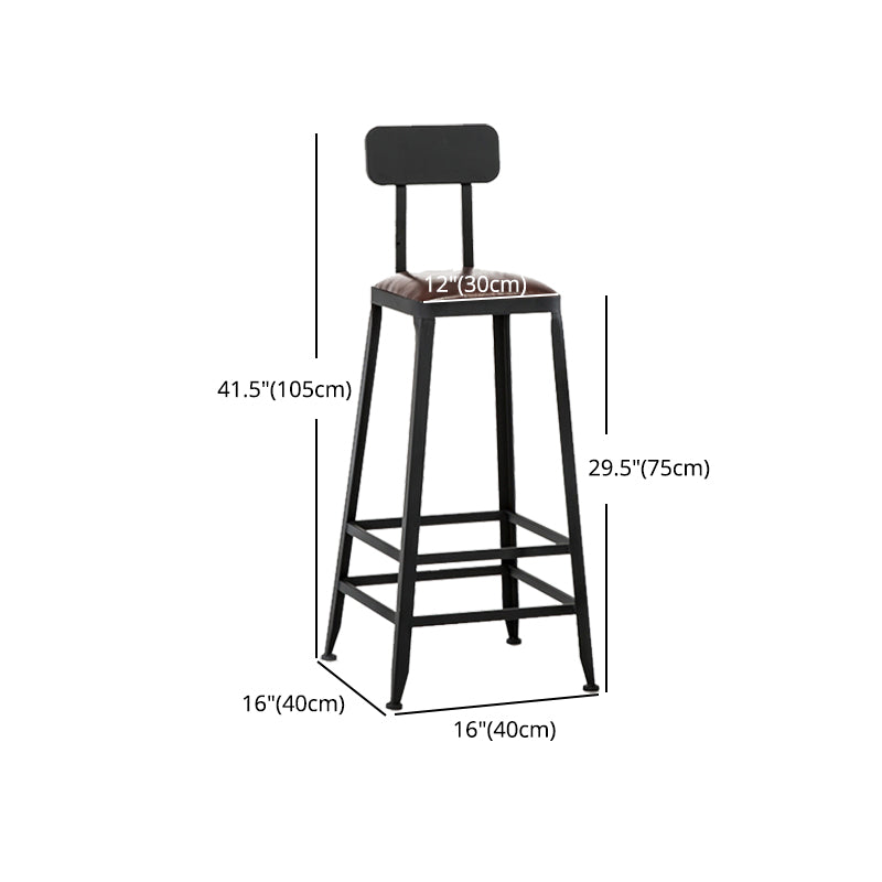 Industrial Footrest Armless Barstool Leather Stackable Coffee Shop Stool Clearhalo 'Bar Furniture' 'Bar Stools' 'bar_stools' 'furn' 'furn_bar_stools' 'Furniture' 'furniture_bar_stools' 'Kitchen & Dining Furniture' 4744806