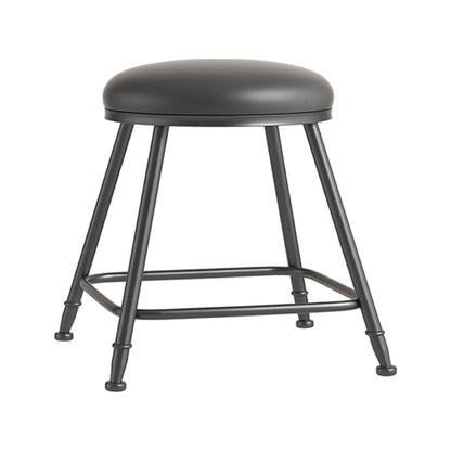 Scandinavian Backless Footrest Barstool Matte Finish Upholstered Home Stool Black 1 Piece Short Stool(18"H) Clearhalo 'Bar Furniture' 'Bar Stools' 'bar_stools' 'furn' 'furn_bar_stools' 'Furniture' 'furniture_bar_stools' 'Kitchen & Dining Furniture' 4744811