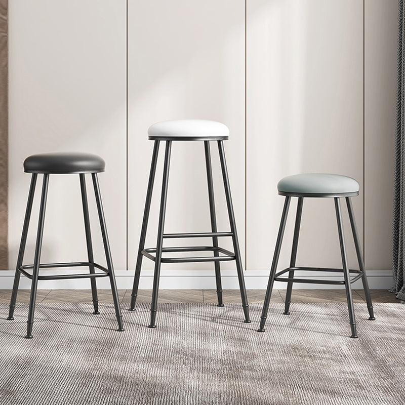 Scandinavian Backless Footrest Barstool Matte Finish Upholstered Home Stool Clearhalo 'Bar Furniture' 'Bar Stools' 'bar_stools' 'furn' 'furn_bar_stools' 'Furniture' 'furniture_bar_stools' 'Kitchen & Dining Furniture' 4744812