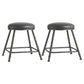 Scandinavian Backless Footrest Barstool Matte Finish Upholstered Home Stool Black 2 Piece Set Short Stool(18"H) Clearhalo 'Bar Furniture' 'Bar Stools' 'bar_stools' 'furn' 'furn_bar_stools' 'Furniture' 'furniture_bar_stools' 'Kitchen & Dining Furniture' 4744813