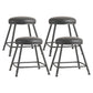 Scandinavian Backless Footrest Barstool Matte Finish Upholstered Home Stool Black 4 Piece Set Short Stool(18"H) Clearhalo 'Bar Furniture' 'Bar Stools' 'bar_stools' 'furn' 'furn_bar_stools' 'Furniture' 'furniture_bar_stools' 'Kitchen & Dining Furniture' 4744814