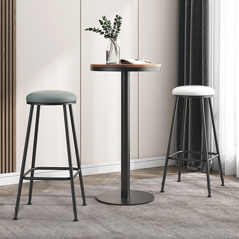 Scandinavian Backless Footrest Barstool Matte Finish Upholstered Home Stool Clearhalo 'Bar Furniture' 'Bar Stools' 'bar_stools' 'furn' 'furn_bar_stools' 'Furniture' 'furniture_bar_stools' 'Kitchen & Dining Furniture' 4744815