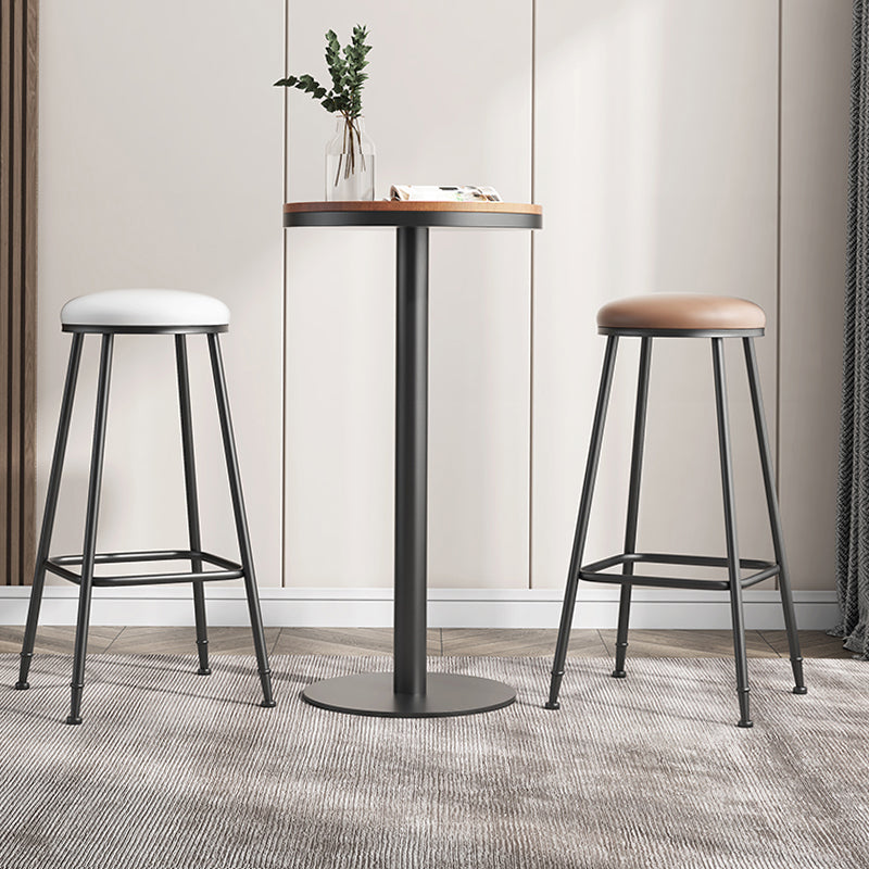 Scandinavian Backless Footrest Barstool Matte Finish Upholstered Home Stool Clearhalo 'Bar Furniture' 'Bar Stools' 'bar_stools' 'furn' 'furn_bar_stools' 'Furniture' 'furniture_bar_stools' 'Kitchen & Dining Furniture' 4744816