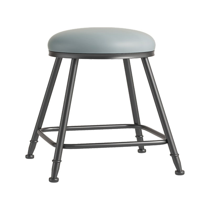 Scandinavian Backless Footrest Barstool Matte Finish Upholstered Home Stool Grey 1 Piece Short Stool(18"H) Clearhalo 'Bar Furniture' 'Bar Stools' 'bar_stools' 'furn' 'furn_bar_stools' 'Furniture' 'furniture_bar_stools' 'Kitchen & Dining Furniture' 4744817