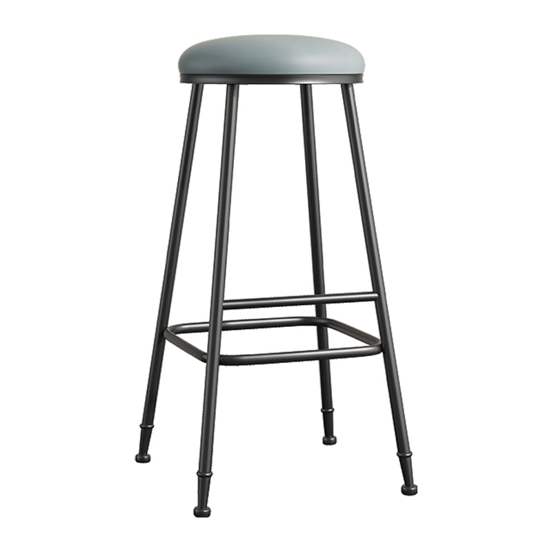Scandinavian Backless Footrest Barstool Matte Finish Upholstered Home Stool Clearhalo 'Bar Furniture' 'Bar Stools' 'bar_stools' 'furn' 'furn_bar_stools' 'Furniture' 'furniture_bar_stools' 'Kitchen & Dining Furniture' 4744818
