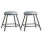 Scandinavian Backless Footrest Barstool Matte Finish Upholstered Home Stool Grey 2 Piece Set Short Stool(18"H) Clearhalo 'Bar Furniture' 'Bar Stools' 'bar_stools' 'furn' 'furn_bar_stools' 'Furniture' 'furniture_bar_stools' 'Kitchen & Dining Furniture' 4744819