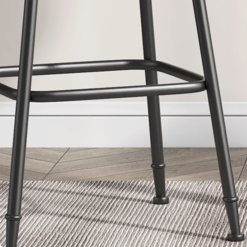 Scandinavian Backless Footrest Barstool Matte Finish Upholstered Home Stool Clearhalo 'Bar Furniture' 'Bar Stools' 'bar_stools' 'furn' 'furn_bar_stools' 'Furniture' 'furniture_bar_stools' 'Kitchen & Dining Furniture' 4744820