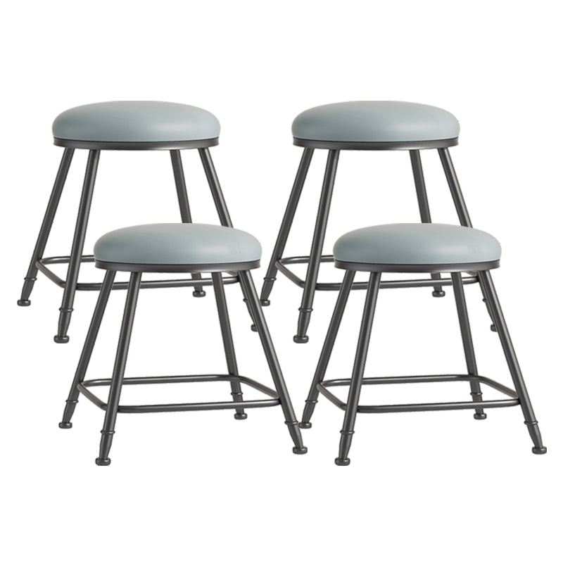 Scandinavian Backless Footrest Barstool Matte Finish Upholstered Home Stool Grey 4 Piece Set Short Stool(18"H) Clearhalo 'Bar Furniture' 'Bar Stools' 'bar_stools' 'furn' 'furn_bar_stools' 'Furniture' 'furniture_bar_stools' 'Kitchen & Dining Furniture' 4744821