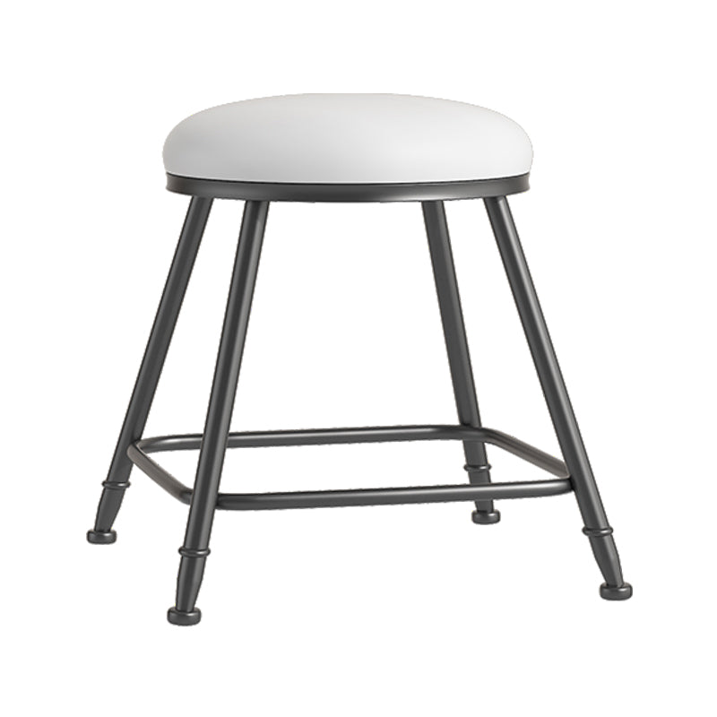 Scandinavian Backless Footrest Barstool Matte Finish Upholstered Home Stool White 1 Piece Short Stool(18"H) Clearhalo 'Bar Furniture' 'Bar Stools' 'bar_stools' 'furn' 'furn_bar_stools' 'Furniture' 'furniture_bar_stools' 'Kitchen & Dining Furniture' 4744823