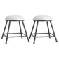 Scandinavian Backless Footrest Barstool Matte Finish Upholstered Home Stool White 2 Piece Set Short Stool(18"H) Clearhalo 'Bar Furniture' 'Bar Stools' 'bar_stools' 'furn' 'furn_bar_stools' 'Furniture' 'furniture_bar_stools' 'Kitchen & Dining Furniture' 4744824