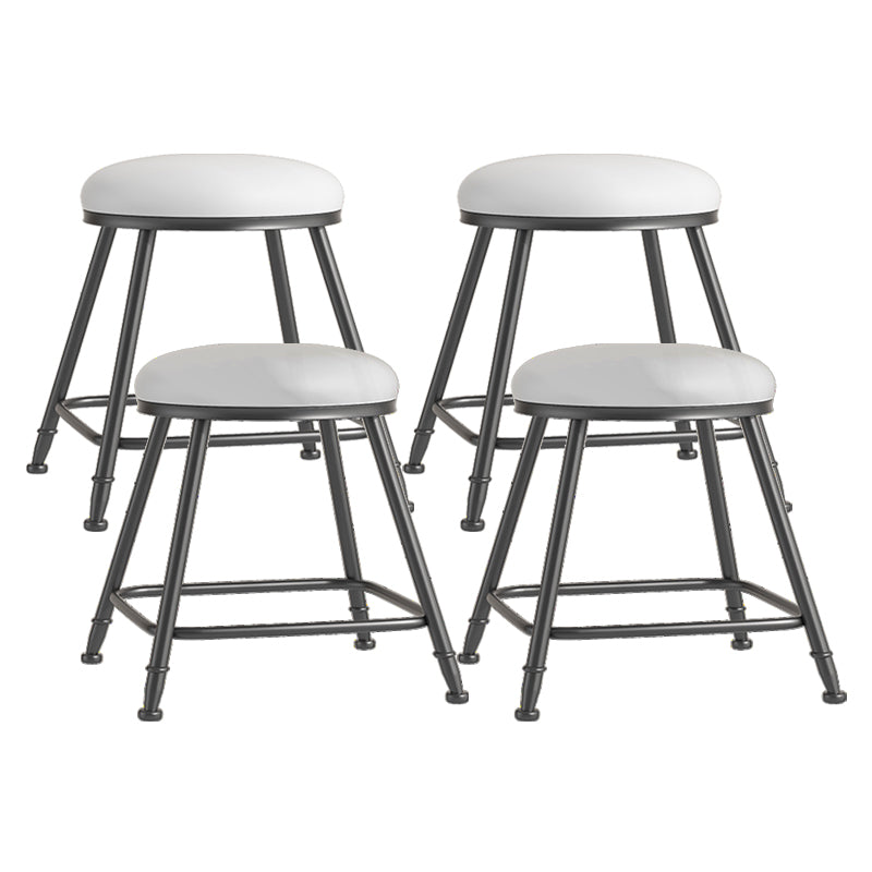 Scandinavian Backless Footrest Barstool Matte Finish Upholstered Home Stool White 4 Piece Set Short Stool(18"H) Clearhalo 'Bar Furniture' 'Bar Stools' 'bar_stools' 'furn' 'furn_bar_stools' 'Furniture' 'furniture_bar_stools' 'Kitchen & Dining Furniture' 4744826