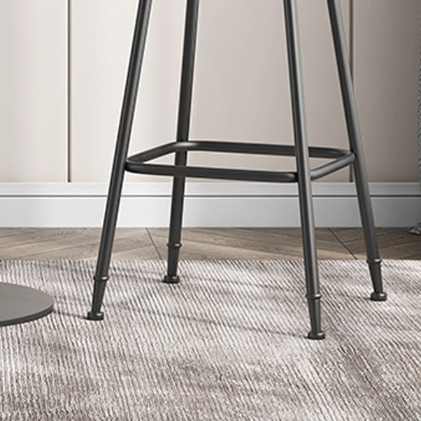 Scandinavian Backless Footrest Barstool Matte Finish Upholstered Home Stool Clearhalo 'Bar Furniture' 'Bar Stools' 'bar_stools' 'furn' 'furn_bar_stools' 'Furniture' 'furniture_bar_stools' 'Kitchen & Dining Furniture' 4744827