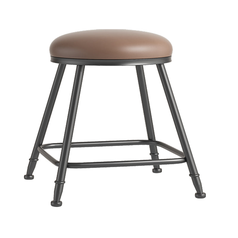 Scandinavian Backless Footrest Barstool Matte Finish Upholstered Home Stool Coffee 1 Piece Short Stool(18"H) Clearhalo 'Bar Furniture' 'Bar Stools' 'bar_stools' 'furn' 'furn_bar_stools' 'Furniture' 'furniture_bar_stools' 'Kitchen & Dining Furniture' 4744829