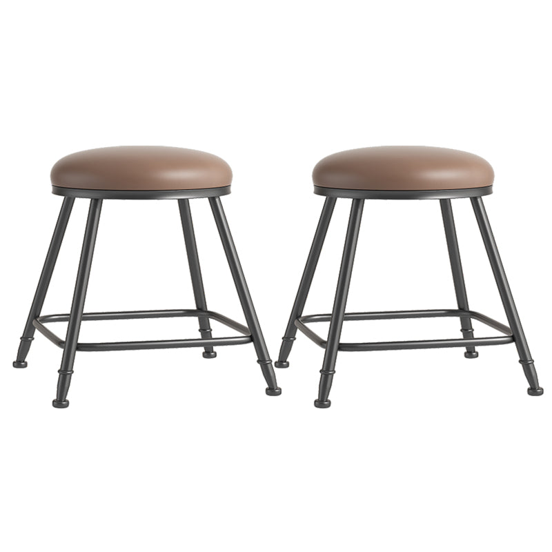 Scandinavian Backless Footrest Barstool Matte Finish Upholstered Home Stool Coffee 2 Piece Set Short Stool(18"H) Clearhalo 'Bar Furniture' 'Bar Stools' 'bar_stools' 'furn' 'furn_bar_stools' 'Furniture' 'furniture_bar_stools' 'Kitchen & Dining Furniture' 4744830