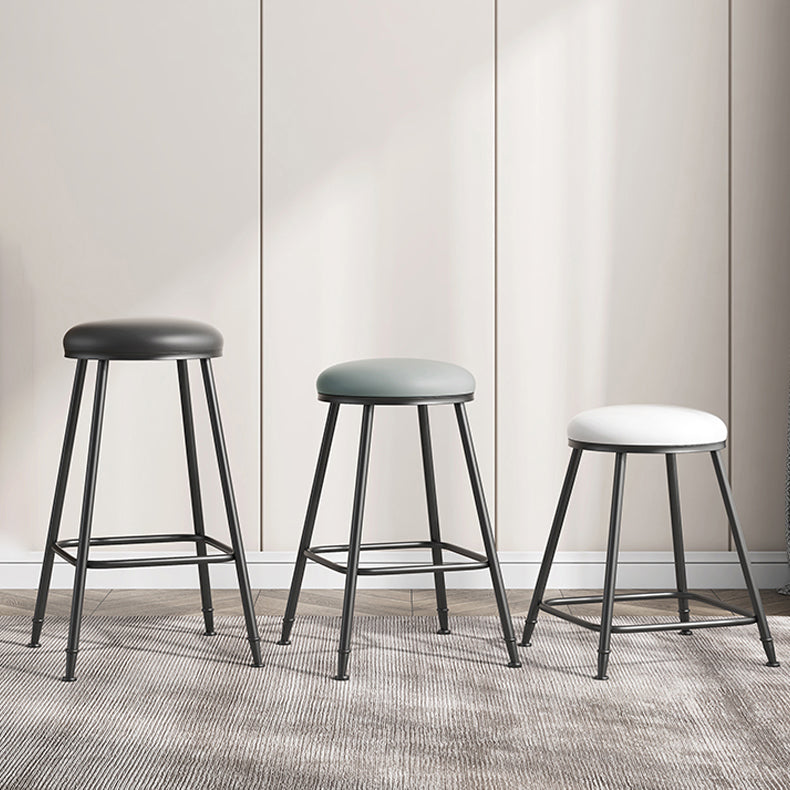 Scandinavian Backless Footrest Barstool Matte Finish Upholstered Home Stool Clearhalo 'Bar Furniture' 'Bar Stools' 'bar_stools' 'furn' 'furn_bar_stools' 'Furniture' 'furniture_bar_stools' 'Kitchen & Dining Furniture' 4744831