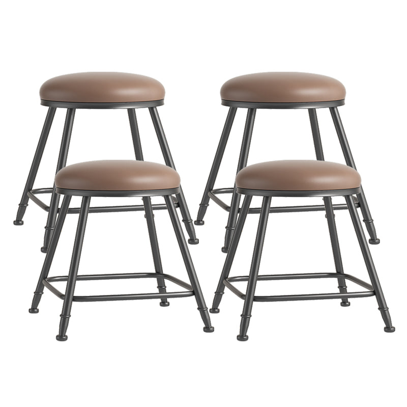 Scandinavian Backless Footrest Barstool Matte Finish Upholstered Home Stool Coffee 4 Piece Set Short Stool(18"H) Clearhalo 'Bar Furniture' 'Bar Stools' 'bar_stools' 'furn' 'furn_bar_stools' 'Furniture' 'furniture_bar_stools' 'Kitchen & Dining Furniture' 4744832