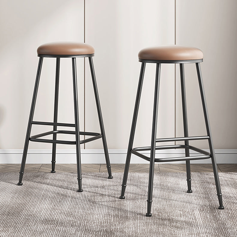 Scandinavian Backless Footrest Barstool Matte Finish Upholstered Home Stool Clearhalo 'Bar Furniture' 'Bar Stools' 'bar_stools' 'furn' 'furn_bar_stools' 'Furniture' 'furniture_bar_stools' 'Kitchen & Dining Furniture' 4744833