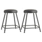 Scandinavian Backless Footrest Barstool Matte Finish Upholstered Home Stool Black 2 Piece Set Short Stool(22"H) Clearhalo 'Bar Furniture' 'Bar Stools' 'bar_stools' 'furn' 'furn_bar_stools' 'Furniture' 'furniture_bar_stools' 'Kitchen & Dining Furniture' 4744835