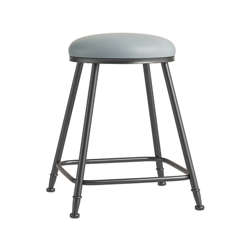 Scandinavian Backless Footrest Barstool Matte Finish Upholstered Home Stool Grey 1 Piece Short Stool(22"H) Clearhalo 'Bar Furniture' 'Bar Stools' 'bar_stools' 'furn' 'furn_bar_stools' 'Furniture' 'furniture_bar_stools' 'Kitchen & Dining Furniture' 4744837