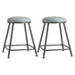 Scandinavian Backless Footrest Barstool Matte Finish Upholstered Home Stool Grey 2 Piece Set Short Stool(22"H) Clearhalo 'Bar Furniture' 'Bar Stools' 'bar_stools' 'furn' 'furn_bar_stools' 'Furniture' 'furniture_bar_stools' 'Kitchen & Dining Furniture' 4744838
