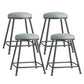 Scandinavian Backless Footrest Barstool Matte Finish Upholstered Home Stool Grey 4 Piece Set Short Stool(22"H) Clearhalo 'Bar Furniture' 'Bar Stools' 'bar_stools' 'furn' 'furn_bar_stools' 'Furniture' 'furniture_bar_stools' 'Kitchen & Dining Furniture' 4744839