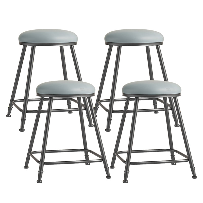 Scandinavian Backless Footrest Barstool Matte Finish Upholstered Home Stool Grey 4 Piece Set Short Stool(22"H) Clearhalo 'Bar Furniture' 'Bar Stools' 'bar_stools' 'furn' 'furn_bar_stools' 'Furniture' 'furniture_bar_stools' 'Kitchen & Dining Furniture' 4744839