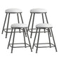 Scandinavian Backless Footrest Barstool Matte Finish Upholstered Home Stool White 4 Piece Set Short Stool(22"H) Clearhalo 'Bar Furniture' 'Bar Stools' 'bar_stools' 'furn' 'furn_bar_stools' 'Furniture' 'furniture_bar_stools' 'Kitchen & Dining Furniture' 4744842
