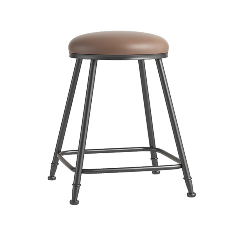 Scandinavian Backless Footrest Barstool Matte Finish Upholstered Home Stool Coffee 1 Piece Short Stool(22"H) Clearhalo 'Bar Furniture' 'Bar Stools' 'bar_stools' 'furn' 'furn_bar_stools' 'Furniture' 'furniture_bar_stools' 'Kitchen & Dining Furniture' 4744843