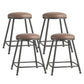 Scandinavian Backless Footrest Barstool Matte Finish Upholstered Home Stool Coffee 4 Piece Set Short Stool(22"H) Clearhalo 'Bar Furniture' 'Bar Stools' 'bar_stools' 'furn' 'furn_bar_stools' 'Furniture' 'furniture_bar_stools' 'Kitchen & Dining Furniture' 4744845